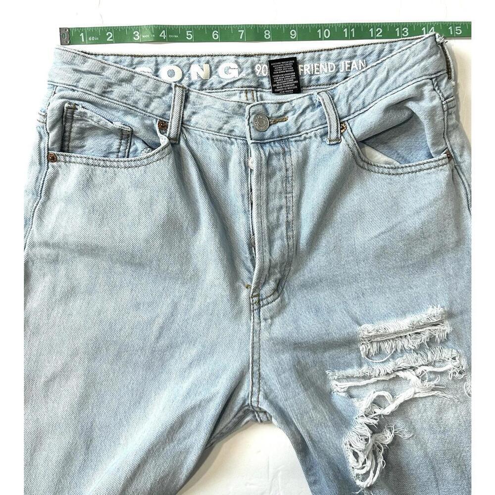 S.O.N.G. 90s Boyfriend Jeans Destroyed Light Blue Size 9/29 - Picture 11 of 15